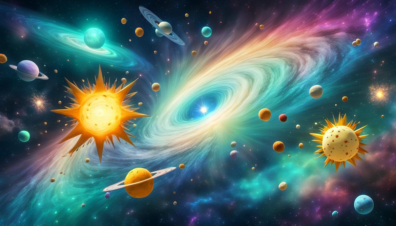 Colorful Cosmic Star Nursery in Futurewave Style