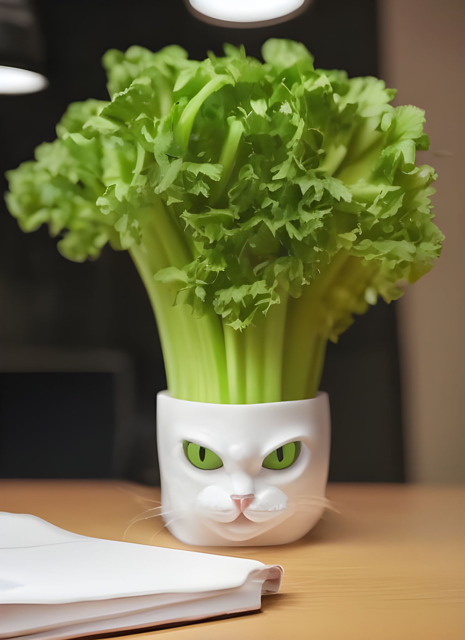 Celery Demon Spreadsheet Caricature in 8K