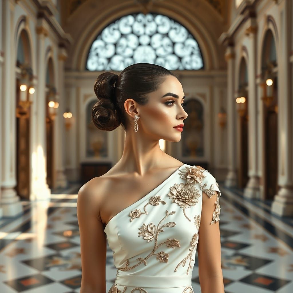 Ivory Couture Gown with Baroque Embroidery
