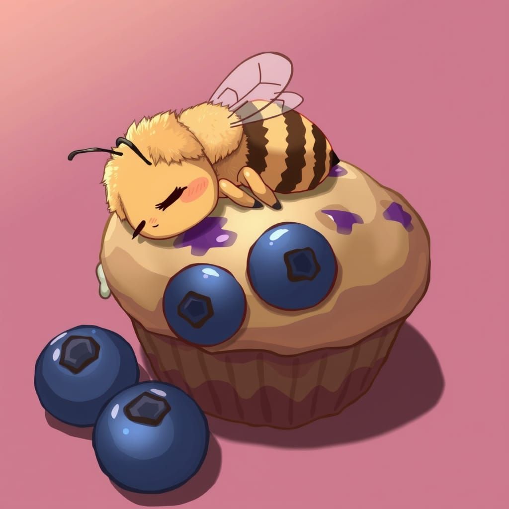 Honeybee Dreams on Blueberry Muffin: Anime Style