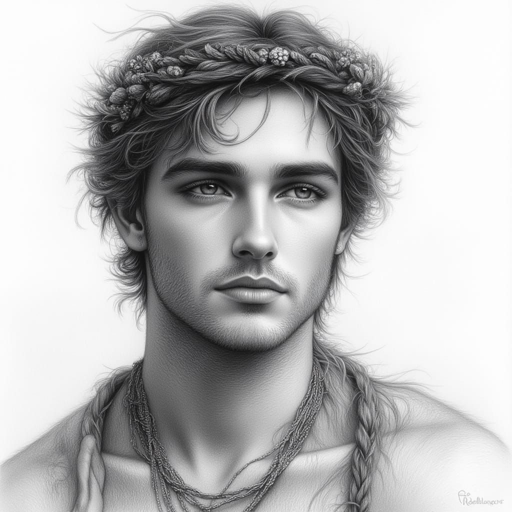 Charcoal Drawing of Tommaso dei Cavalieri, Bohemian Style