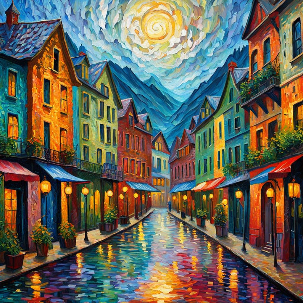 Dramatic Oil Painting in Expressionist Style