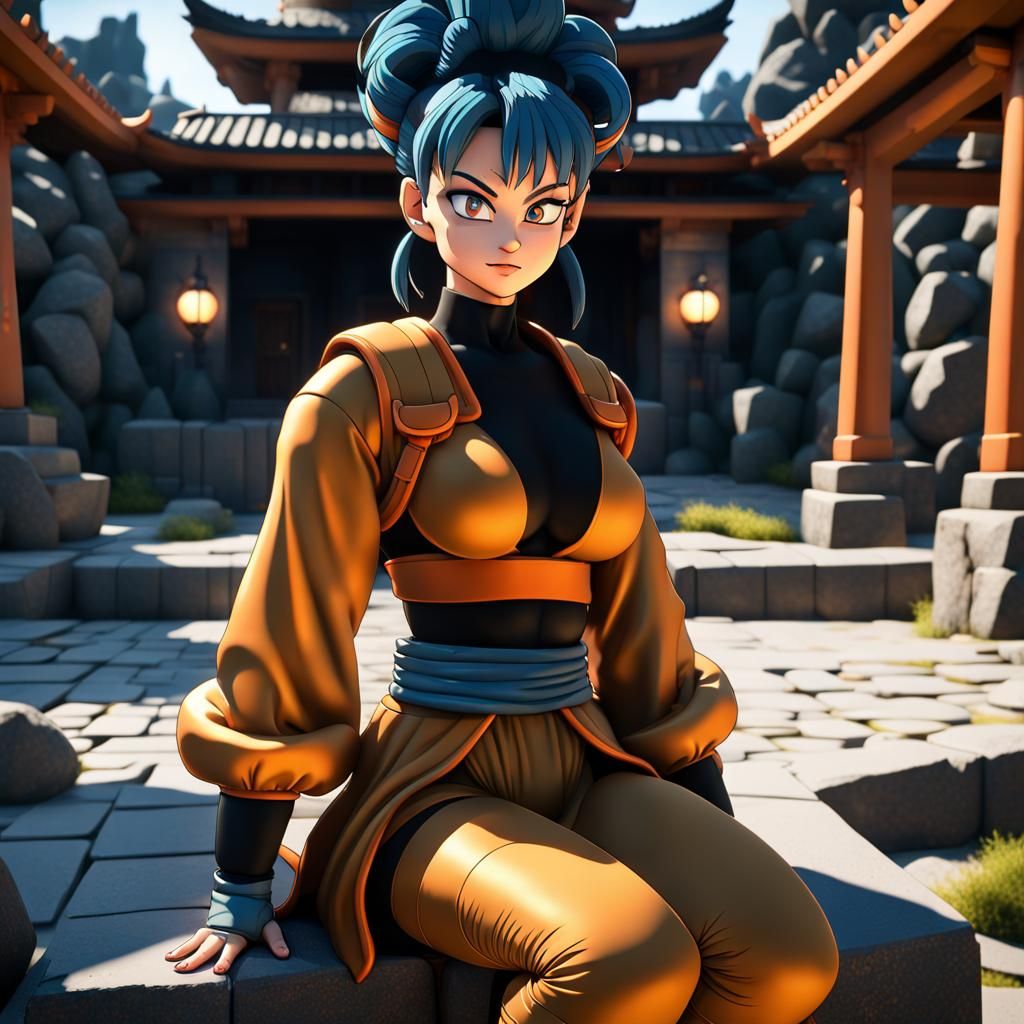 Bulma in Saiyan Armor, Graffiti Art Style