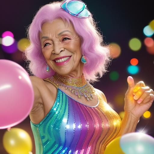 Elderly Pole Dancer in Nursing Home: Glossy Figure Art