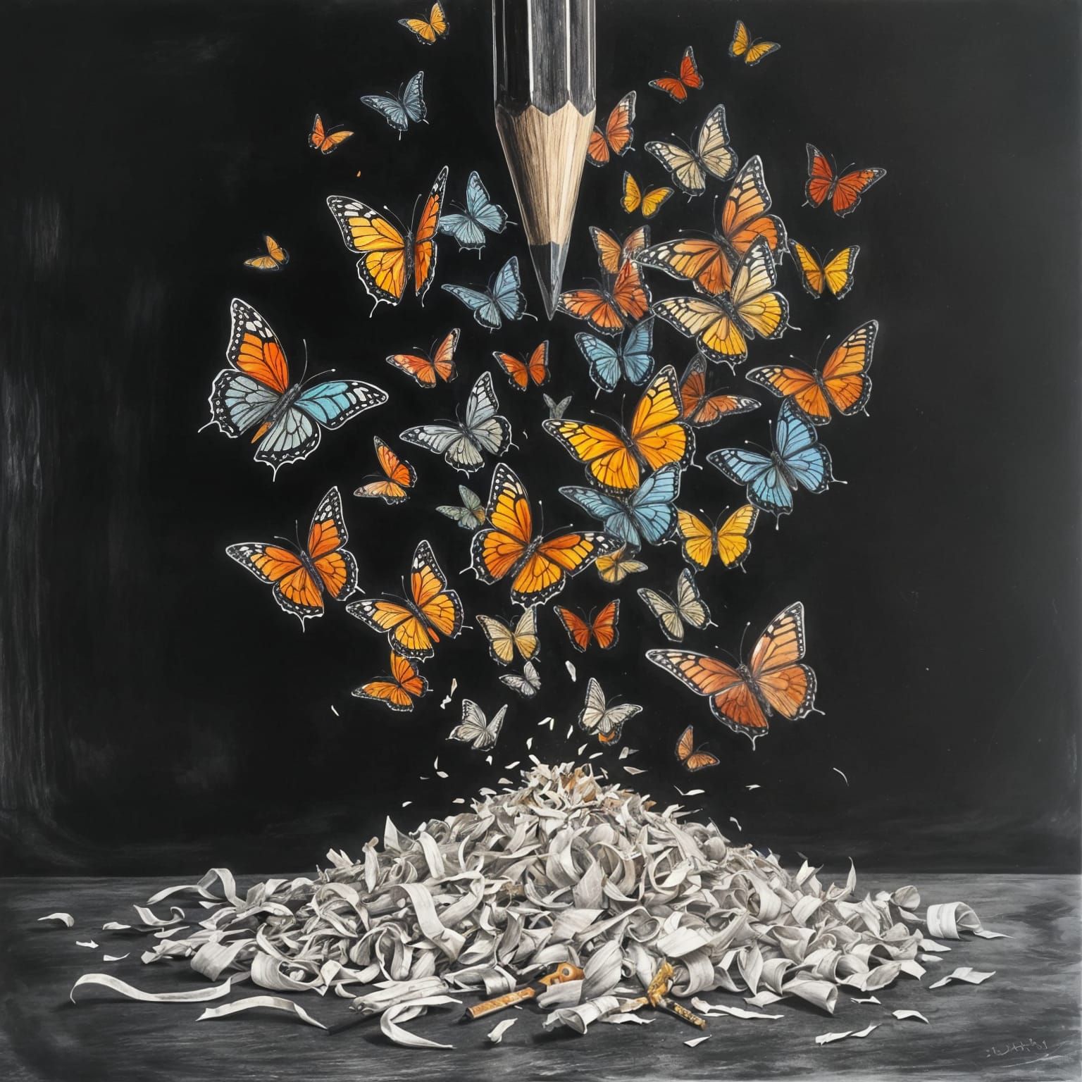 Butterflies Emerge From Sharpened Pencil Shavings