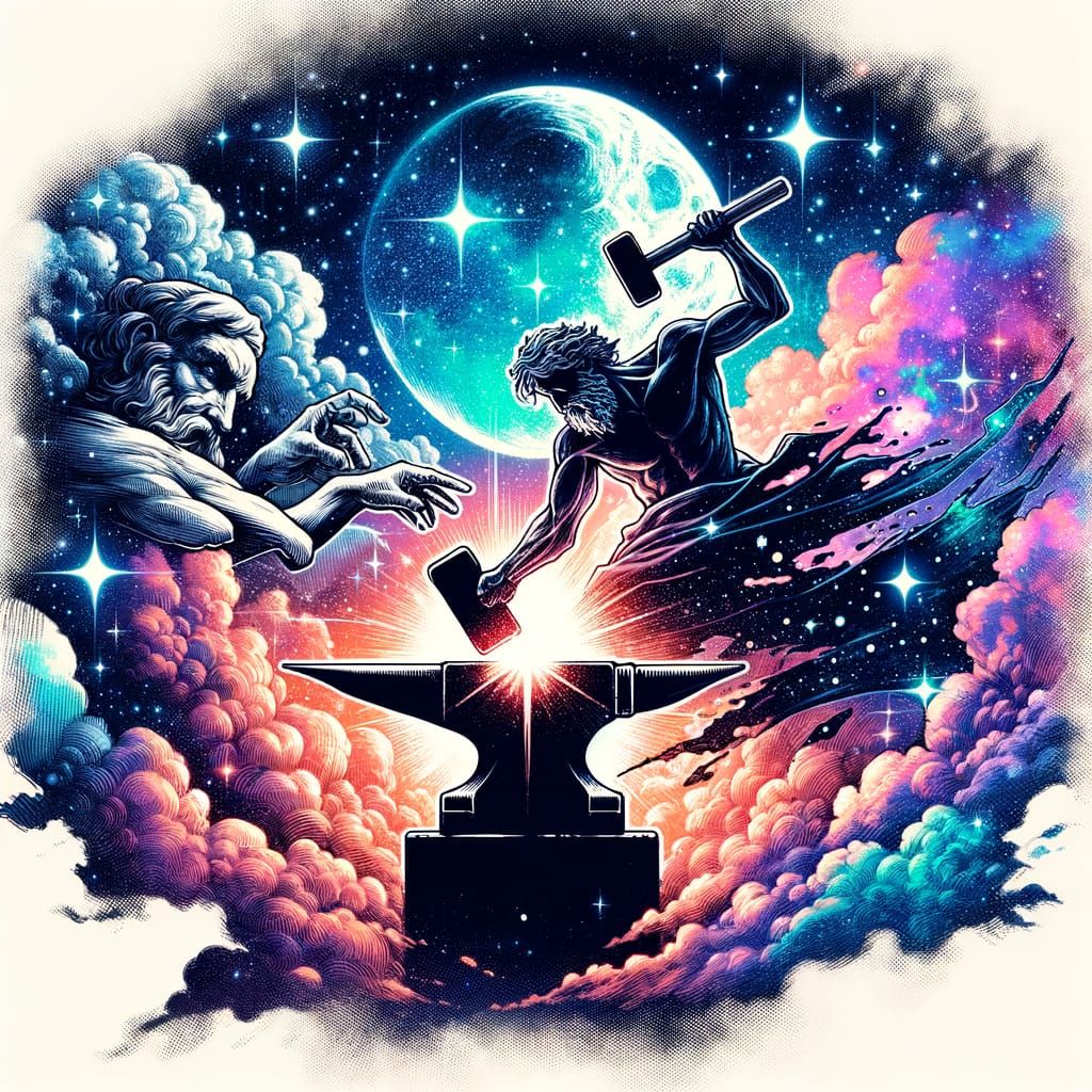 Manga Sketch Art: Hammer of Creation on Anvil of Time