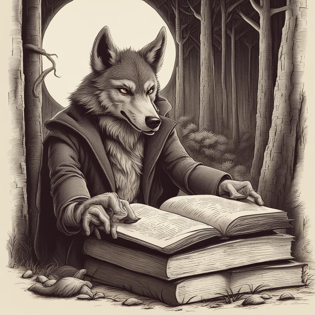 Big Bad Wolf Pop-Up Book Illustration