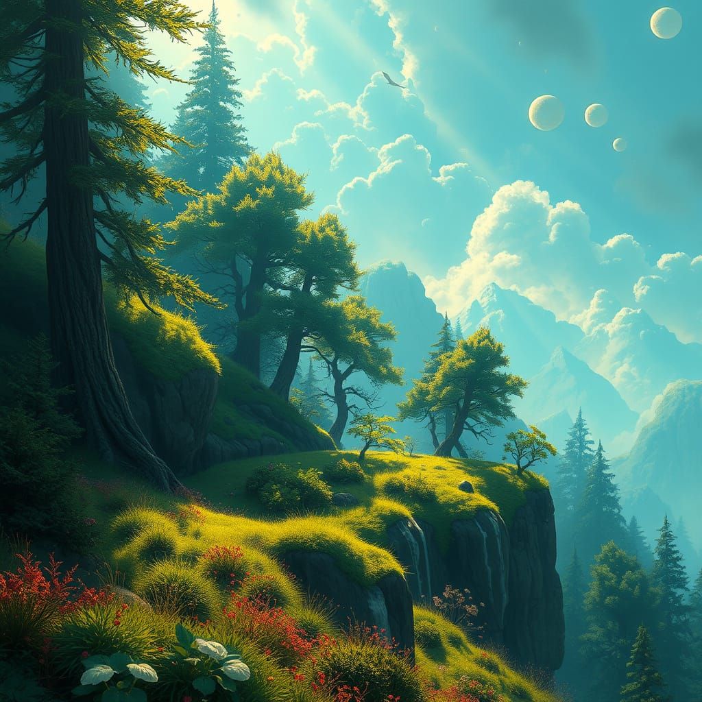 Surreal Spreewald Landscape in Hyperrealistic Splash Art