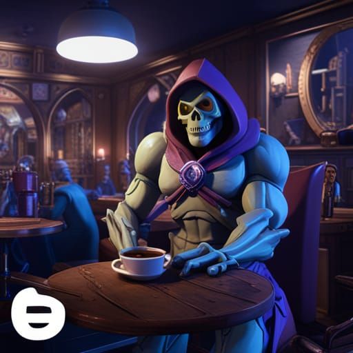 Skeletor in Cafe: Masters of the Universe Concept Art