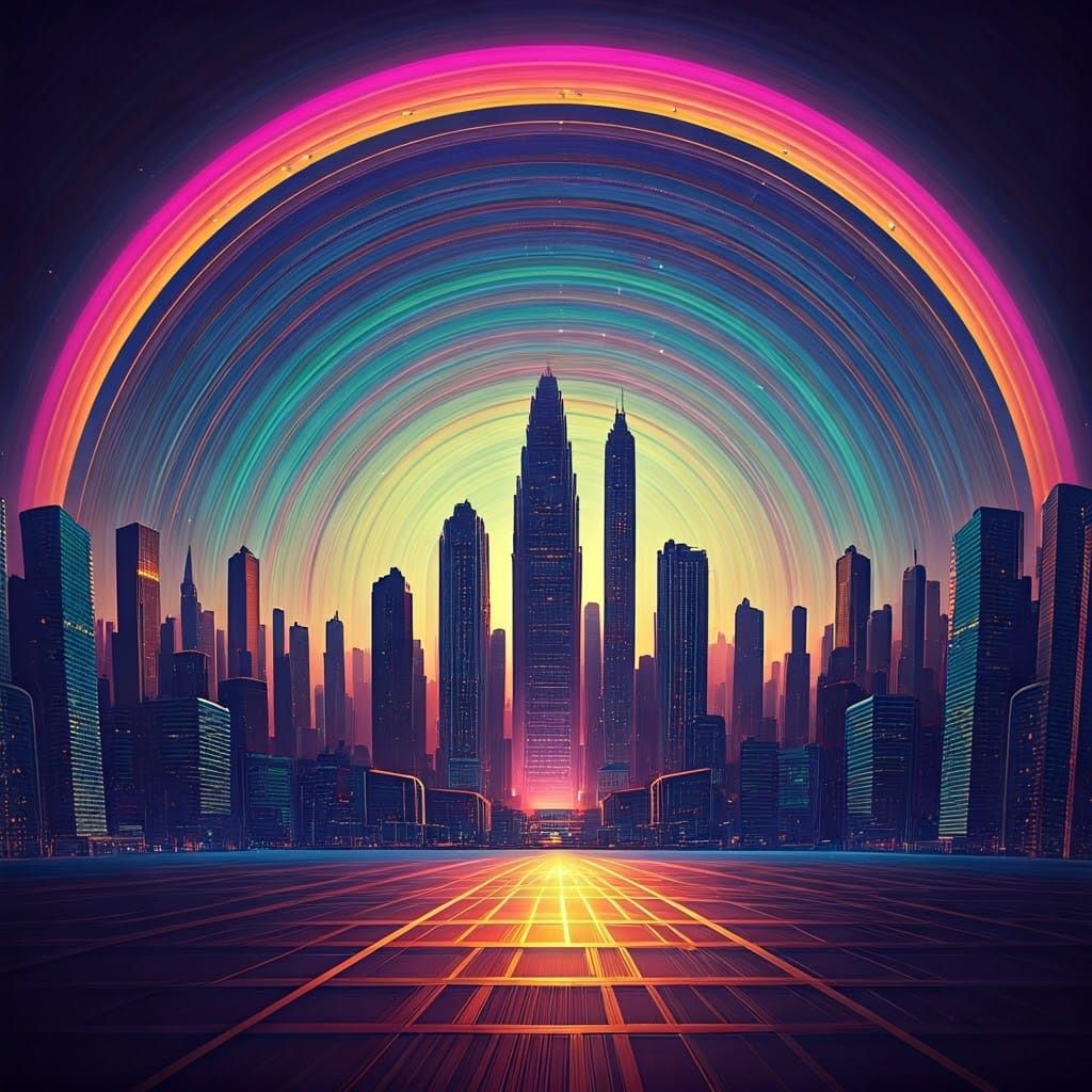 A celestial rainbow dome,