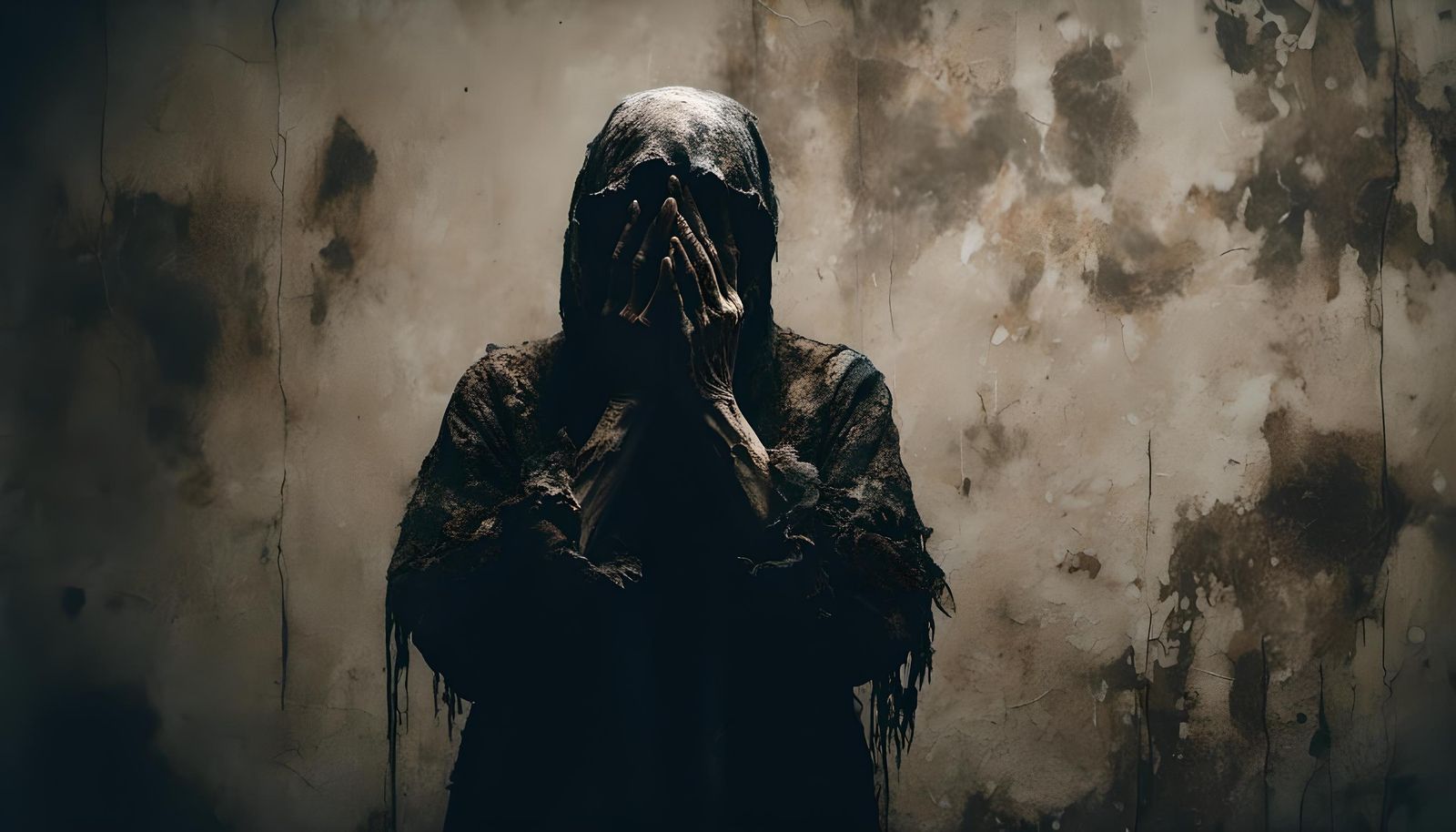 Ethereal Ghost Silhouette Obscuring Face