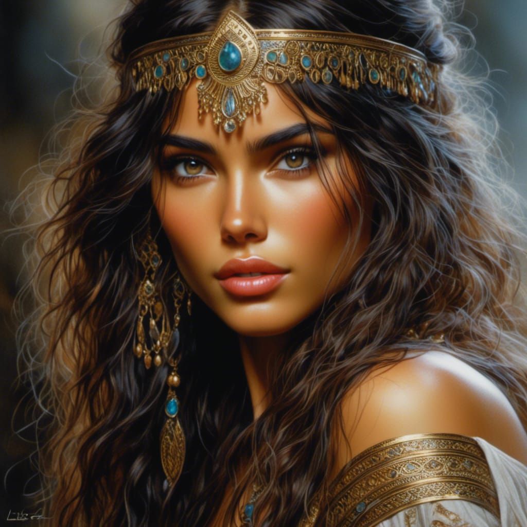 Beautiful Egyptian Woman Portrait in Hyperreal Style