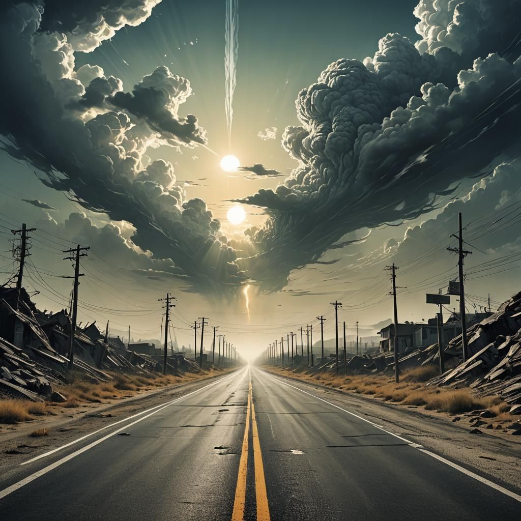 Dystopian Road to World's End: Graphic Novel Art