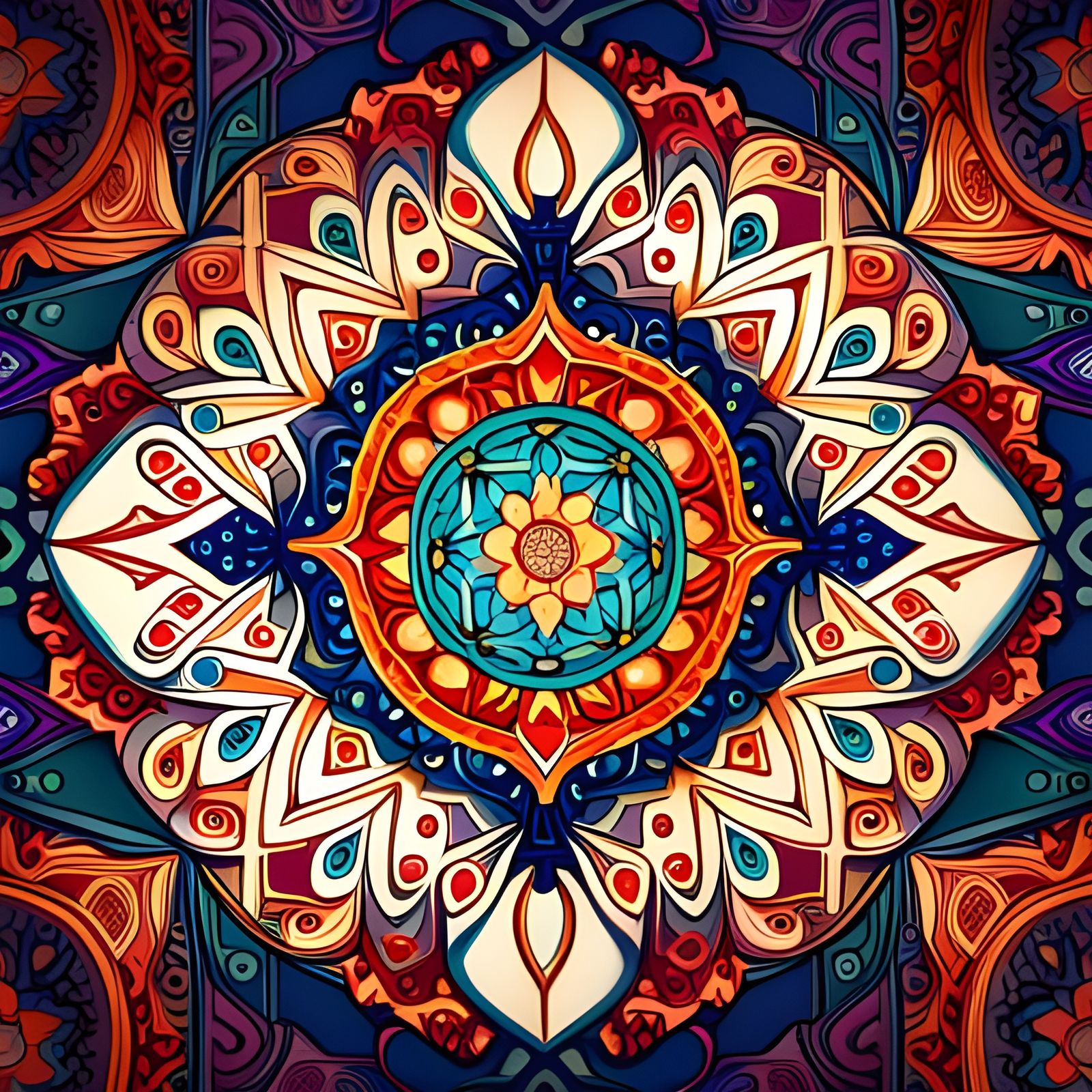 Metallic Mandala Pattern for Diwali Decoration