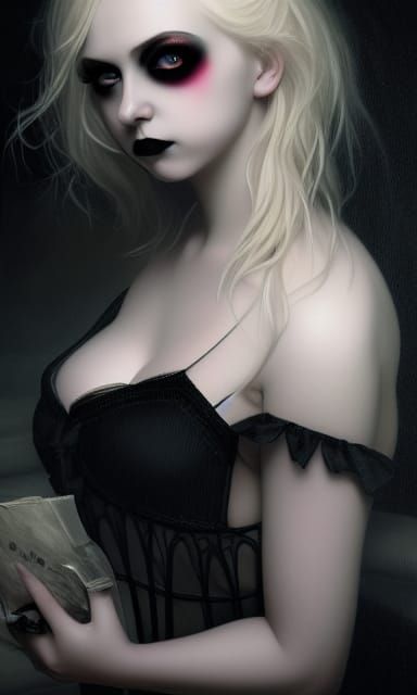 Sensual Gothic Woman Portrait in 8k Resolution
