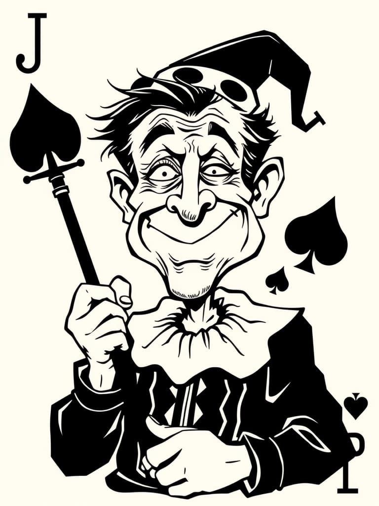 Jack of Spades Caricature in Hirschfeld Style