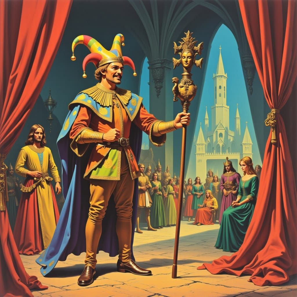 1970s Style Jester Performs for Royalty in Great Hall