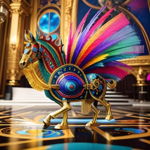 Surreal Renaissance Scene in Hyperrealistic 3D