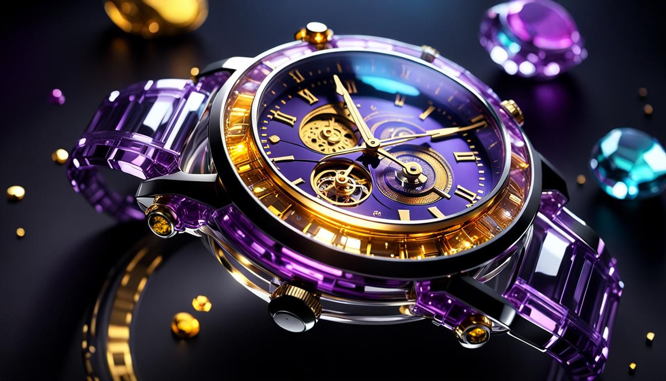 Futuristic Crystal Watches in Dark Fantasy Style