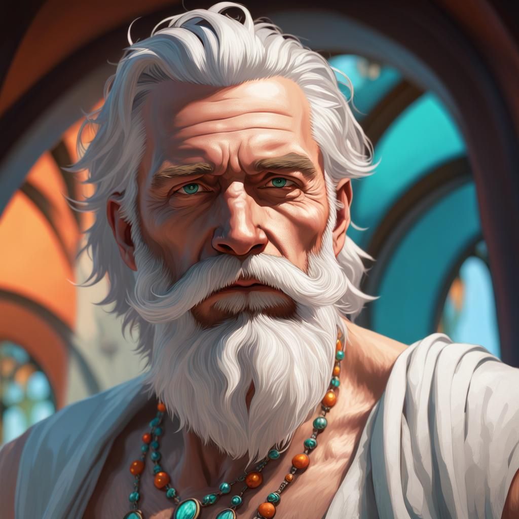 Hyperdetailed Portrait of a Virile, Bearded Man