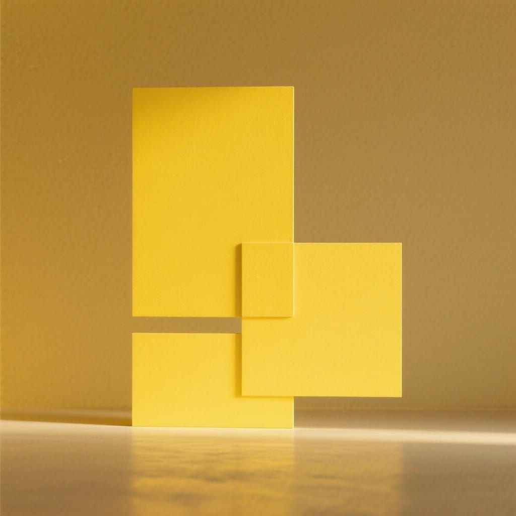 Minimalist Yellow Composition with Geometric Shapes