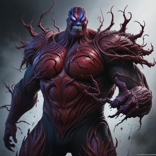 Carnage Symbiote Thanos: Hyperrealistic Concept Art