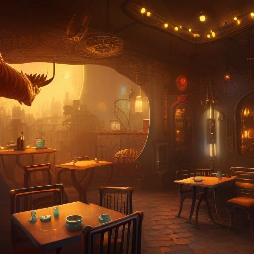Night Cafe: Detailed Matte Painting