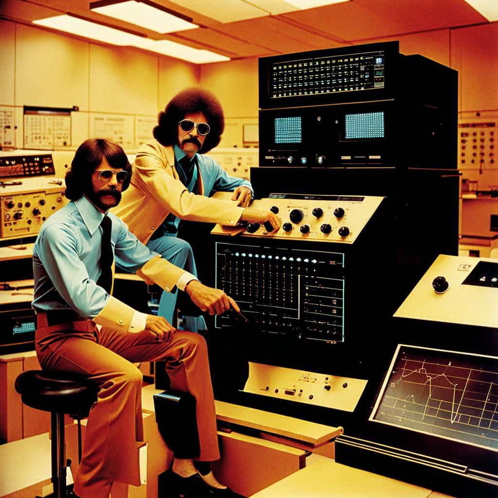 1970s Scientists in Lab with Supercomputer