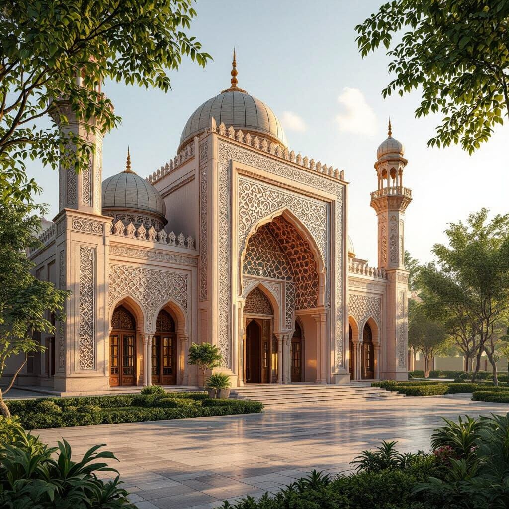Ornate Islamic Academy in Govindpur with Geometric Patterns