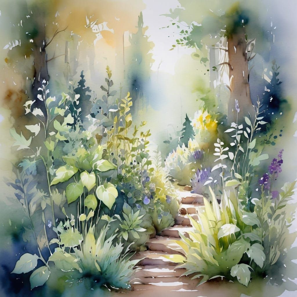 Healing Herb Garden in Enchanted Forest