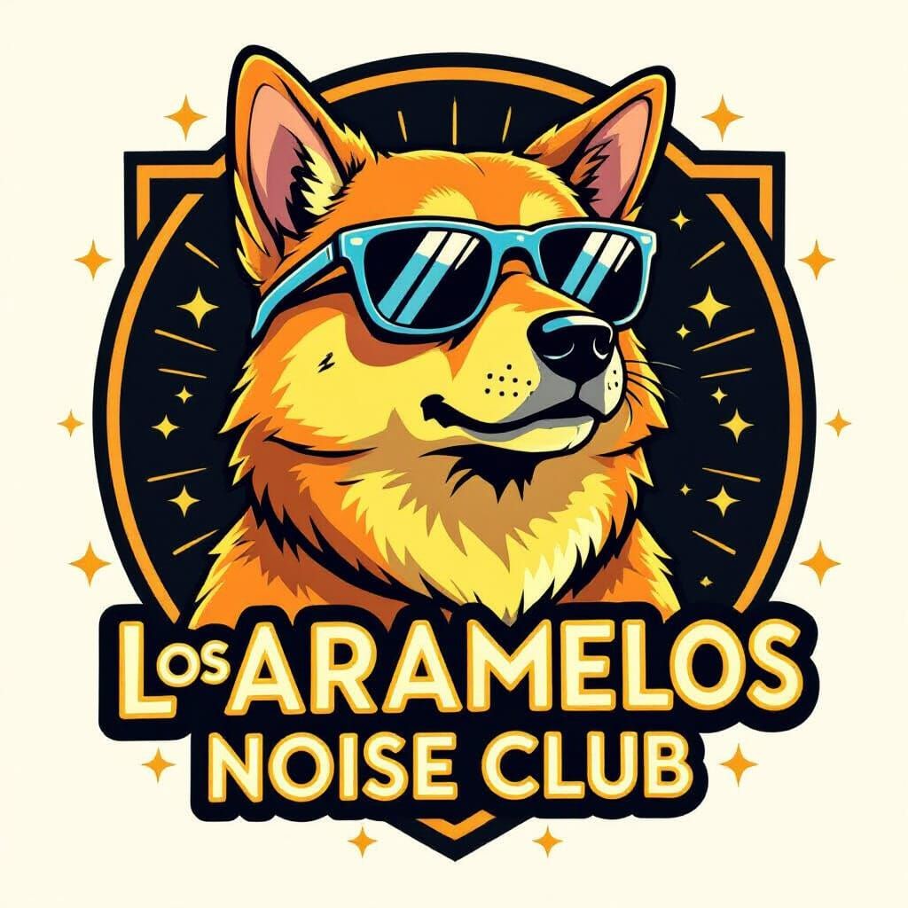 Rock Star Dog Logo in Cel-Shaded Manga Style