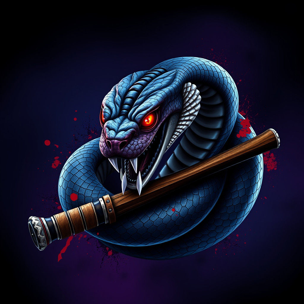 Menacing Killer Kobra Hockey Team Logo in 8k