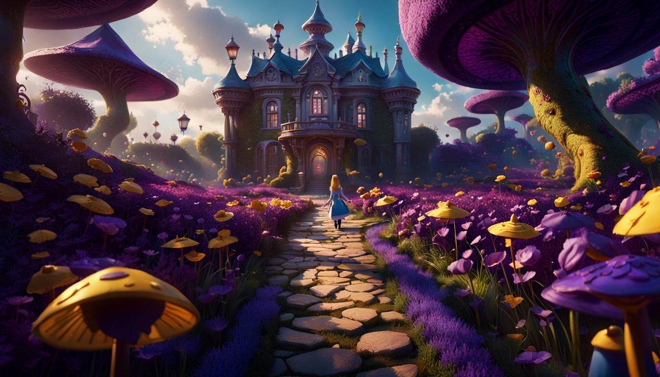 Alice in Wonderland Dark Fantasy Concept Art