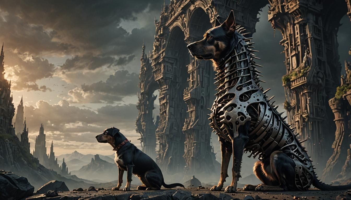 Detailed Dog Spine Digital Painting