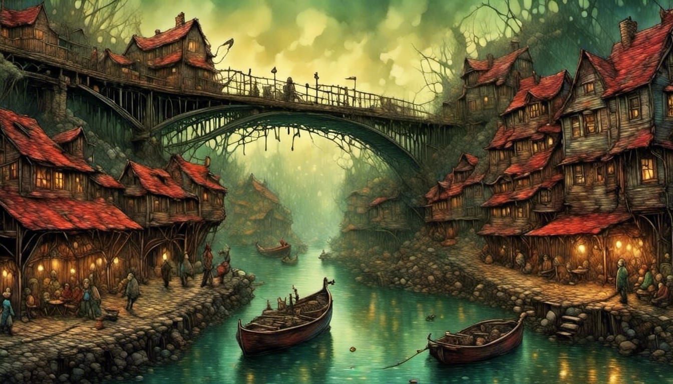 Troll Family Grill Under Bridge: Epic Fantasy