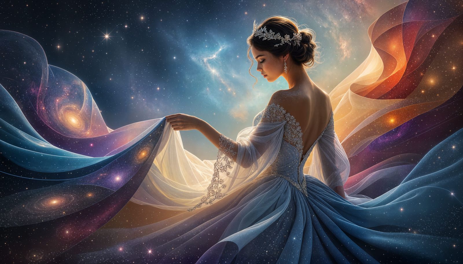 Celestial Seamstress Weaving Starlight Gowns