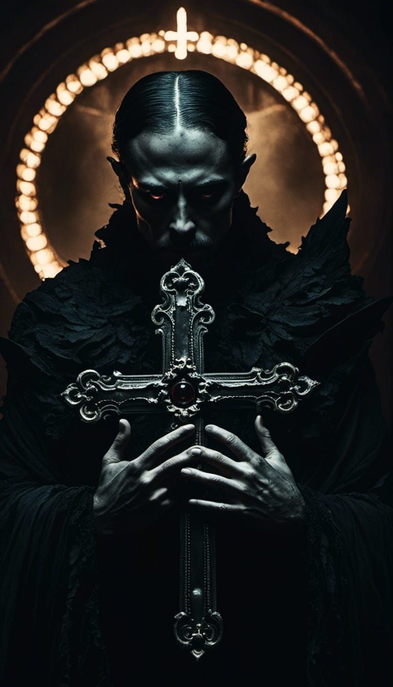 <lora:Vintage Goth:1.0> Dark fantasy portrait. Medium shot. ...