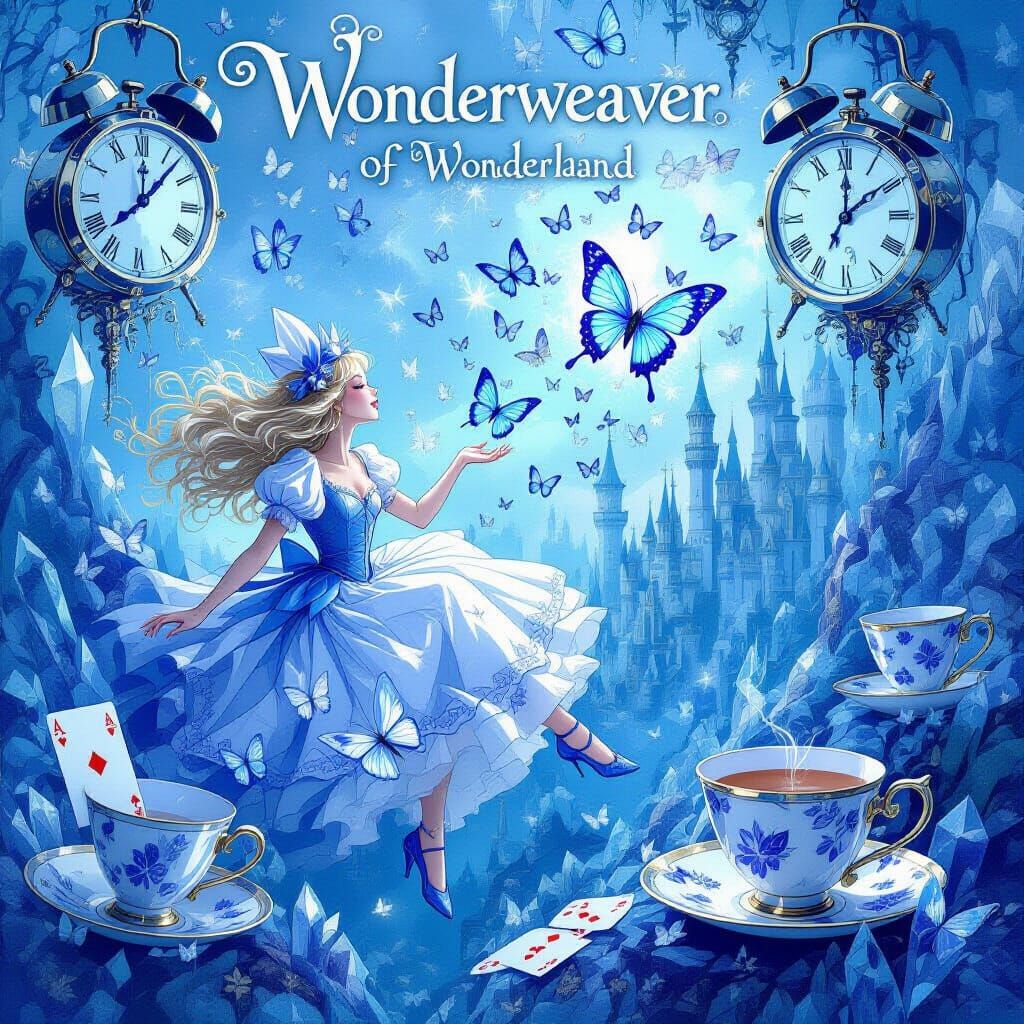 Alice in Wonderland Dreamscape with Crystal Butterflies