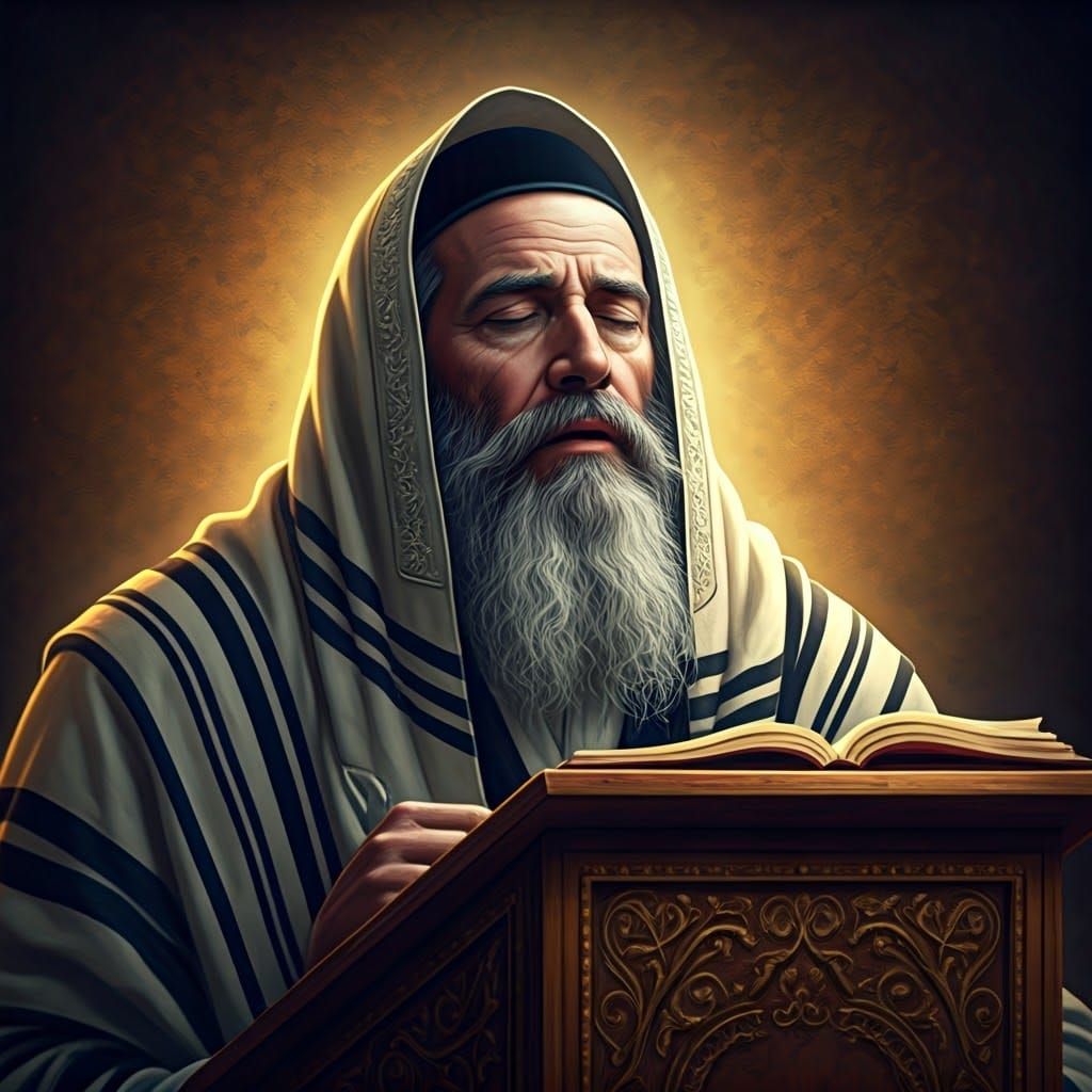 Hasidic Jew Praying: Hyper-Realistic Concept Art