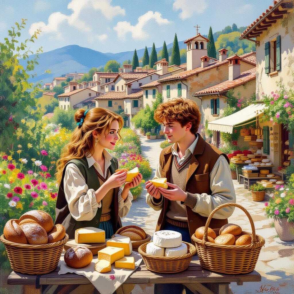 Hermione & Ron Enjoy Italian Farmstand in Impressionistic St...