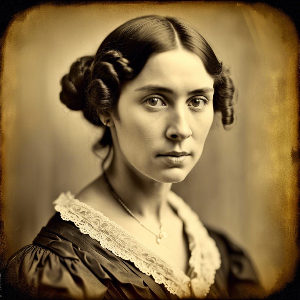 Elegant woman Portrait in 1845