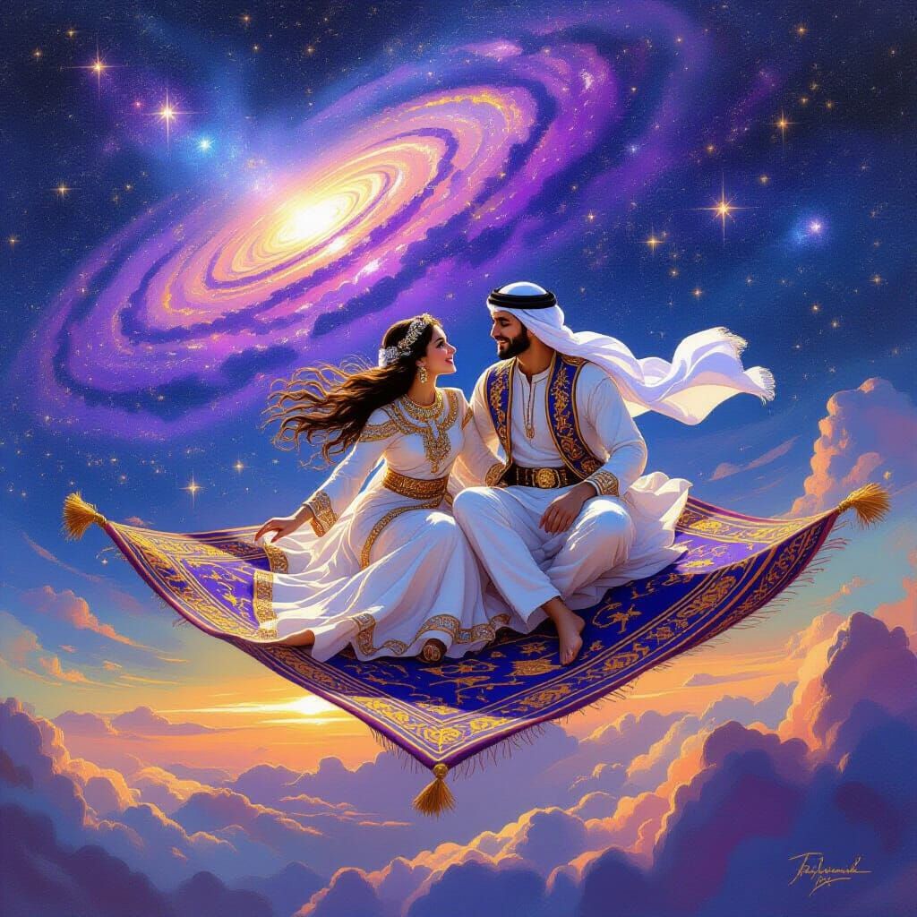 Arabian Couple's Milky Way Carpet Ride