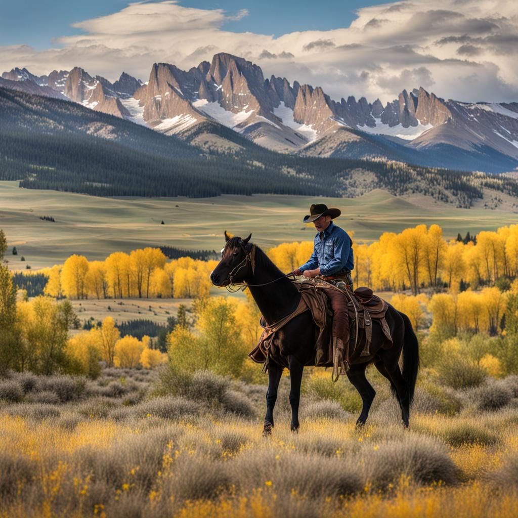 Cowboy in Colorado Digital Art