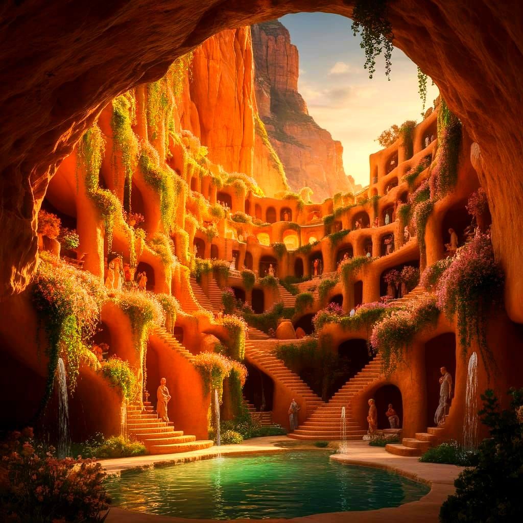 Adobe Village in Gorge: Ansel Adams Photography Style