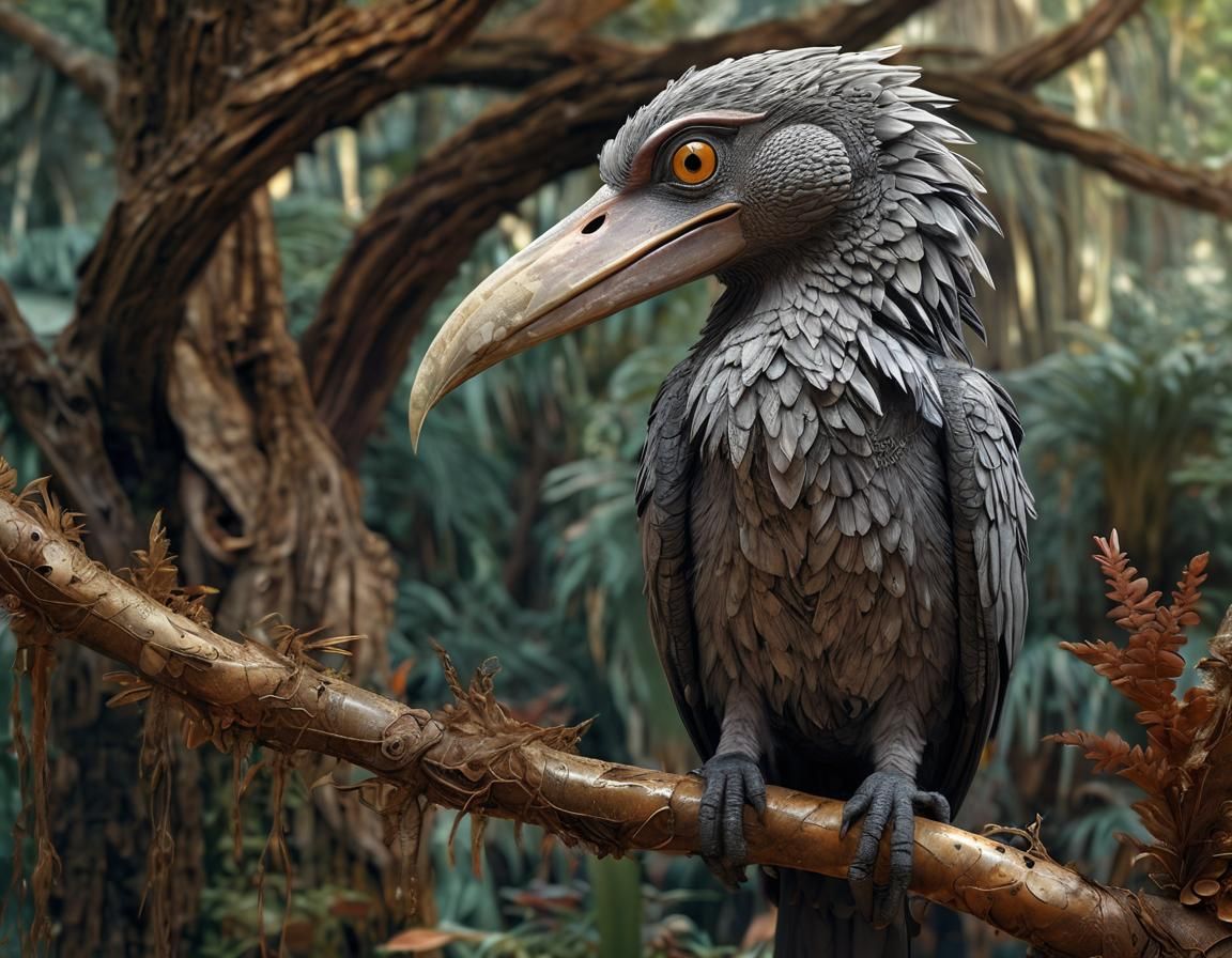Potoo Shoebill Hybrid in Mandelbulb Style