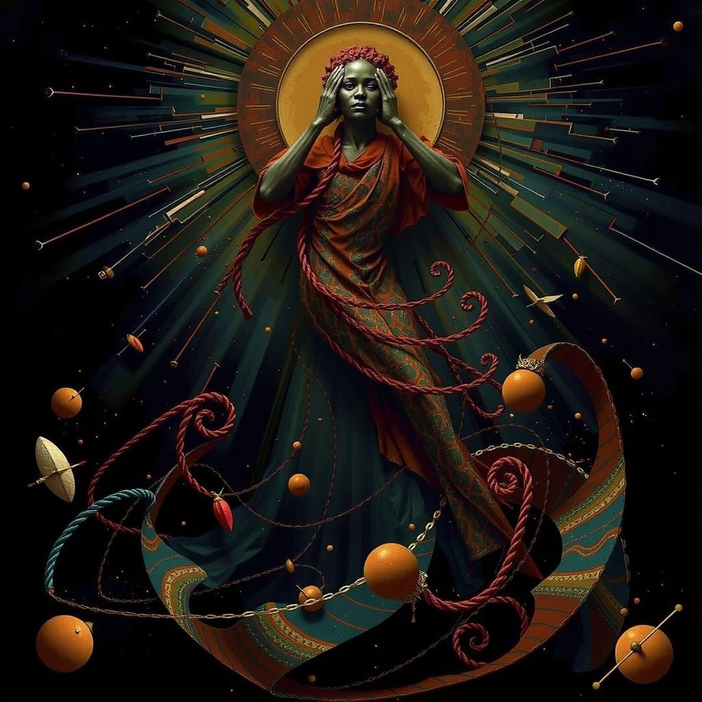 Vibrant Red Swirling Abstract Art