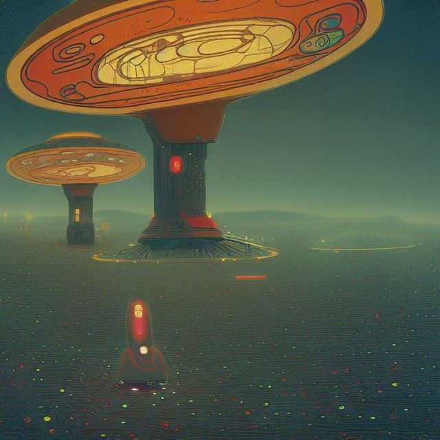 UFO Concept Art in Hypermodern Digital Style