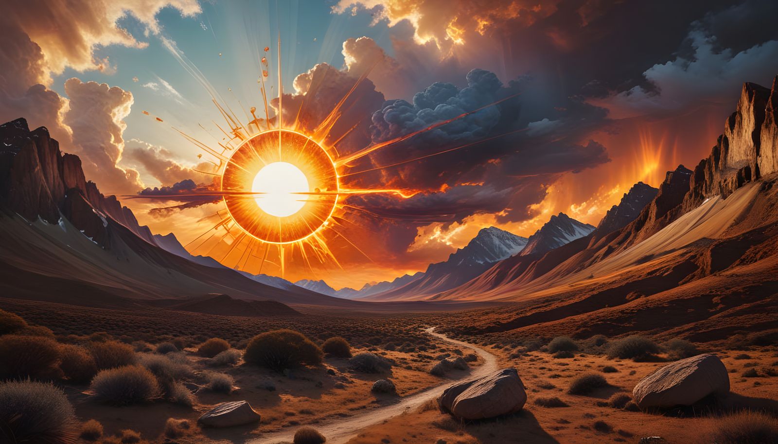 Vibrant Neo-Impressionist Portrait of the Sun in Cosmic Sple...