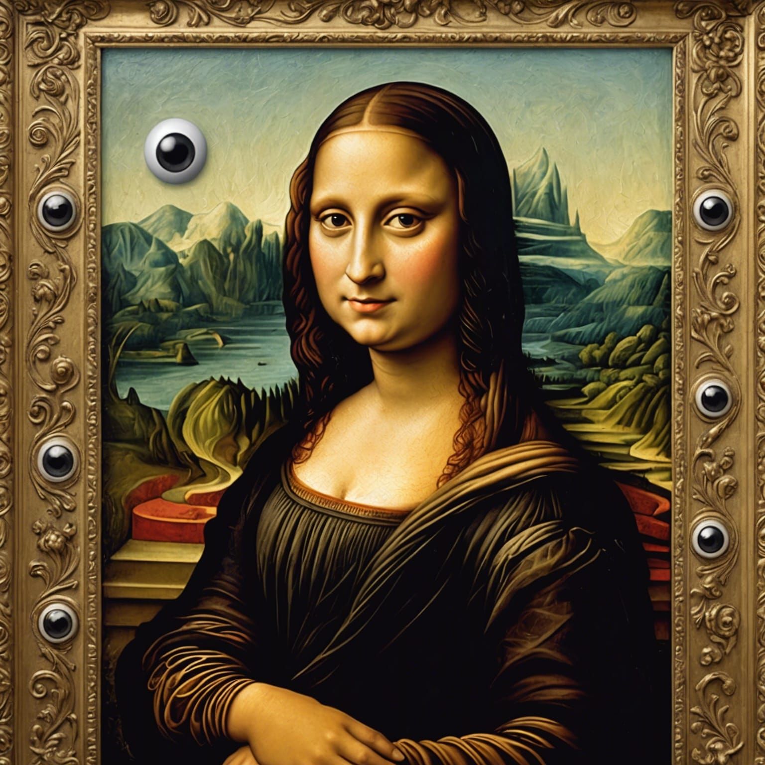 Mona Lisa with Googly Eyes: Photorealistic Rendering