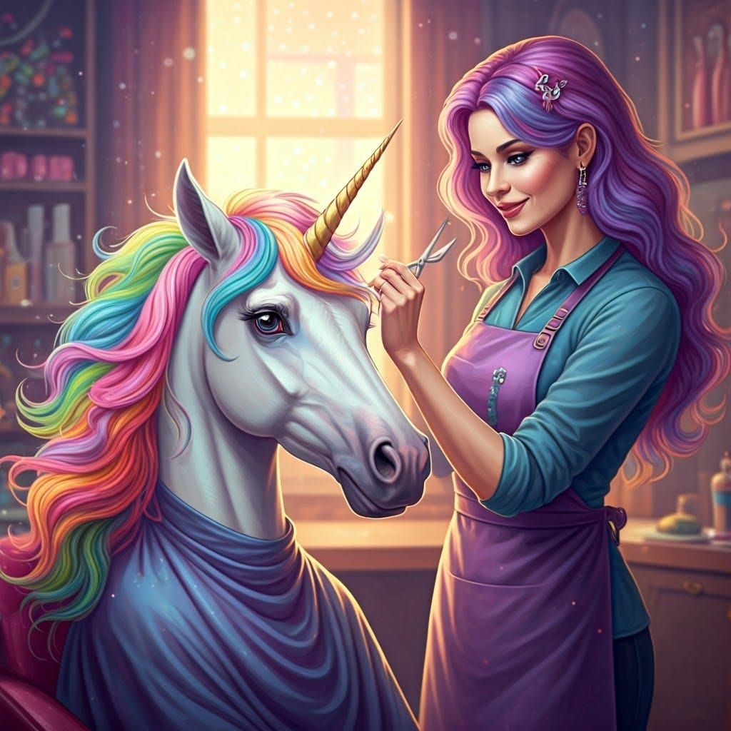 Unicorn Hair Salon with Rainbow Mane Styling